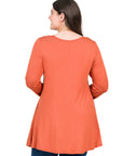 Womens Plus Size Long Sleeve Tunic Top