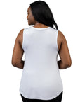 V Neck Sleeveless Rounded Hemline Plus Size Top