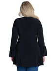 Long Bell Sleeve High Low Plus Size Tunic Top