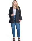 Knit Bell Sleeve Plus Size Open Cardigan