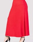 Womens Comfortable Fit Elastic Waist Plus Size Maxi Skirt