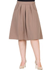 Classic Plus Size Knee Length Black Skirt With Pockets