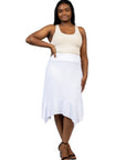 Plus Size Solid Color Knee Length Elastic Waist Handkerchief Skirt