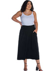 Foldover Plus Size Maxi Skirt With Pockets