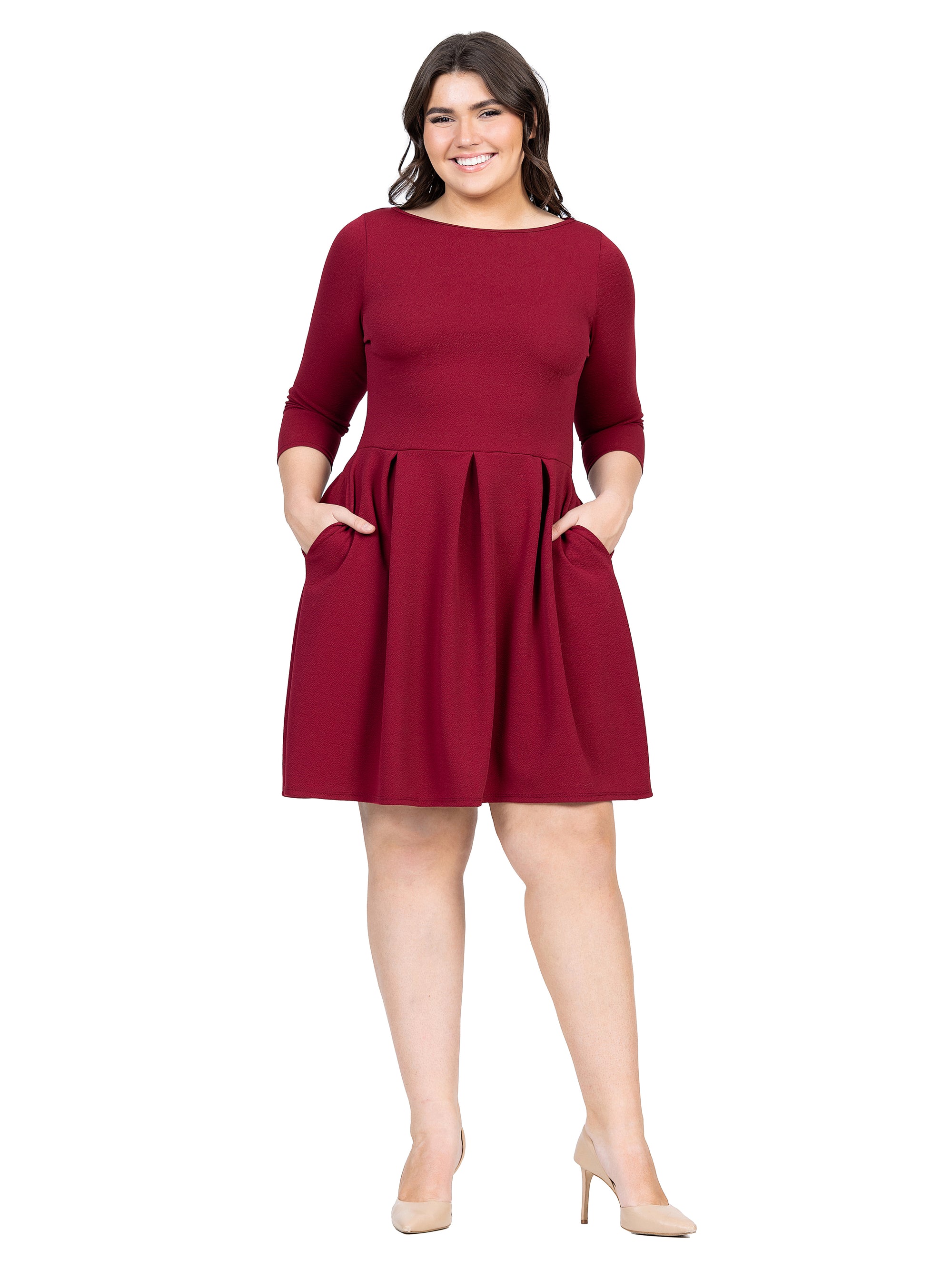 Perfect Fit and Flare Plus Size Pocket Dress