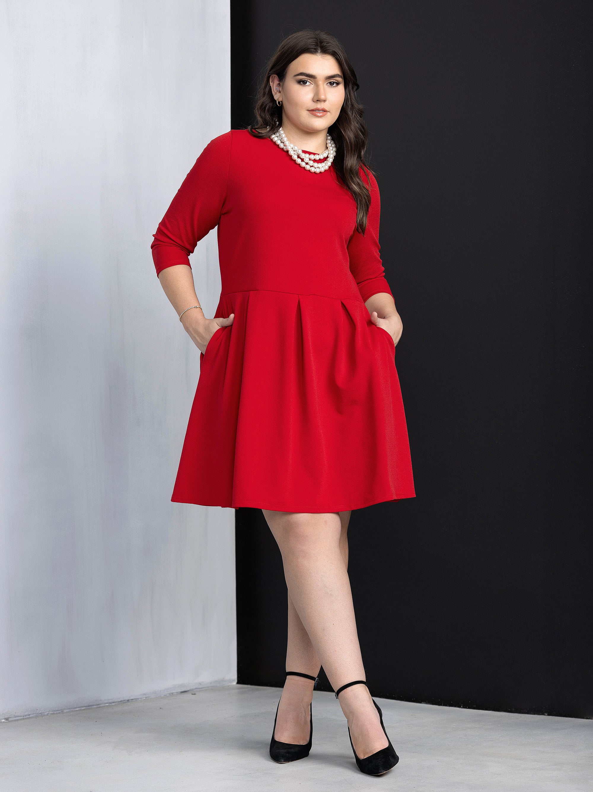 Perfect Fit and Flare Plus Size Pocket Dress