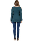 Criss Cross Cold Shoulder Long Sleeve Top