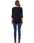 Criss Cross Round Hemline Tunic Top