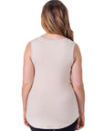 V Neck Tunic Tank Top with Round Hemline