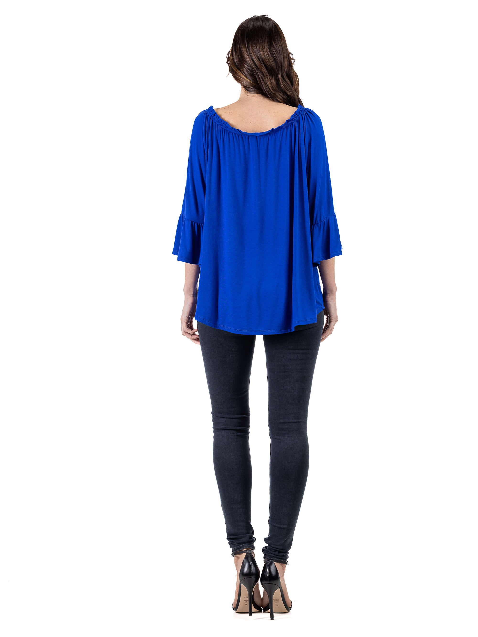 24seven Comfort Apparel Bell Sleeve Loose Fit Tunic Top