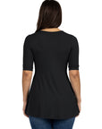 Short Sleeve Tunic Top with Button Detail