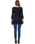Ruched Sleeve Swing Tunic Top