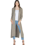 Womens Long Duster Open Front Knit Cardigan
