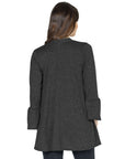 Womens Knit Bell Sleeve Open Cardigan