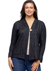 Single Button Front Long Sleeve Womens Cardigan