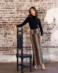 Animal Print Foldover Waist Maxi Skirt