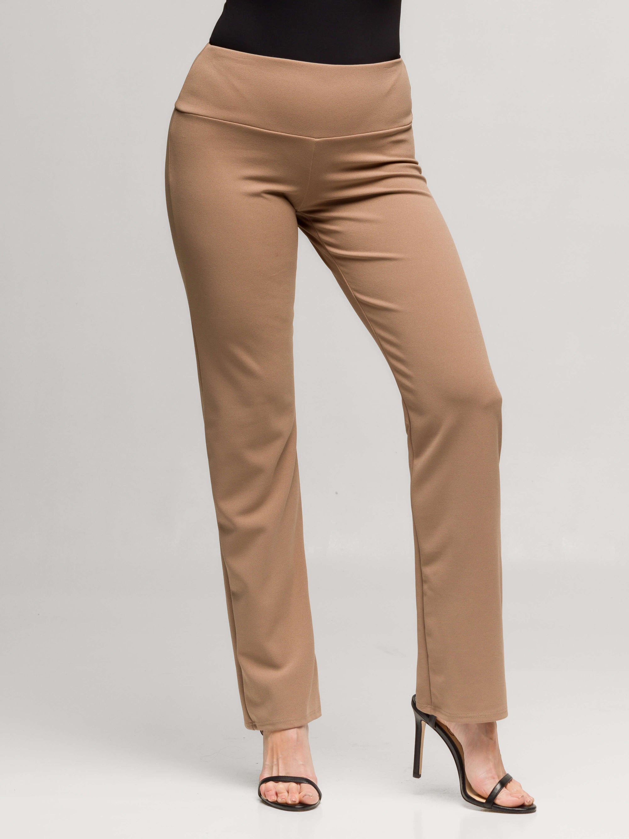 24seven Comfort Apparel Womens Comfortable Stretch High Waist Dress Pants