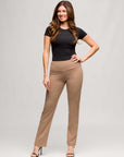 24seven Comfort Apparel Womens Comfortable Stretch High Waist Dress Pants