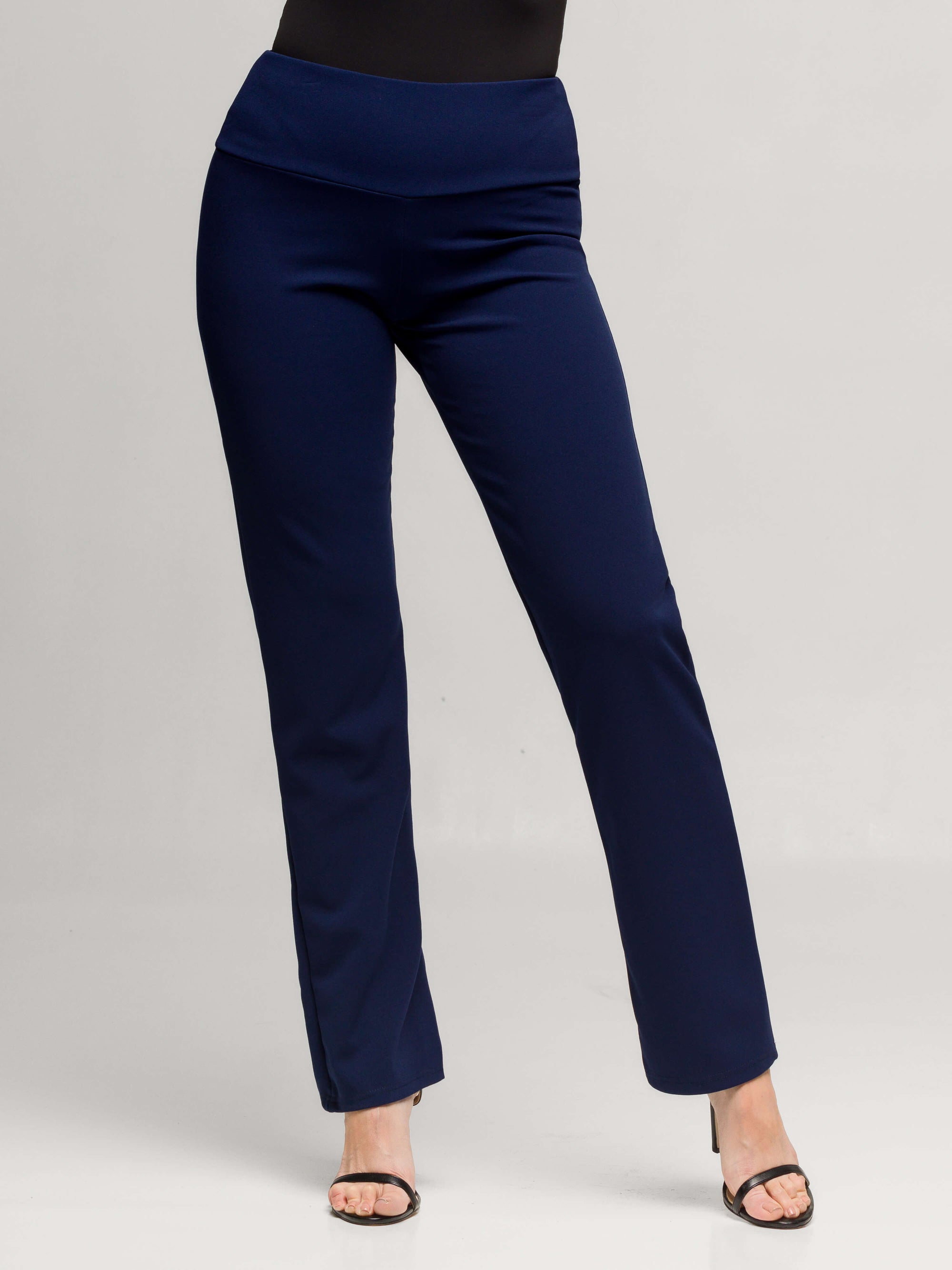24seven Comfort Apparel Womens Comfortable Stretch High Waist Dress Pants
