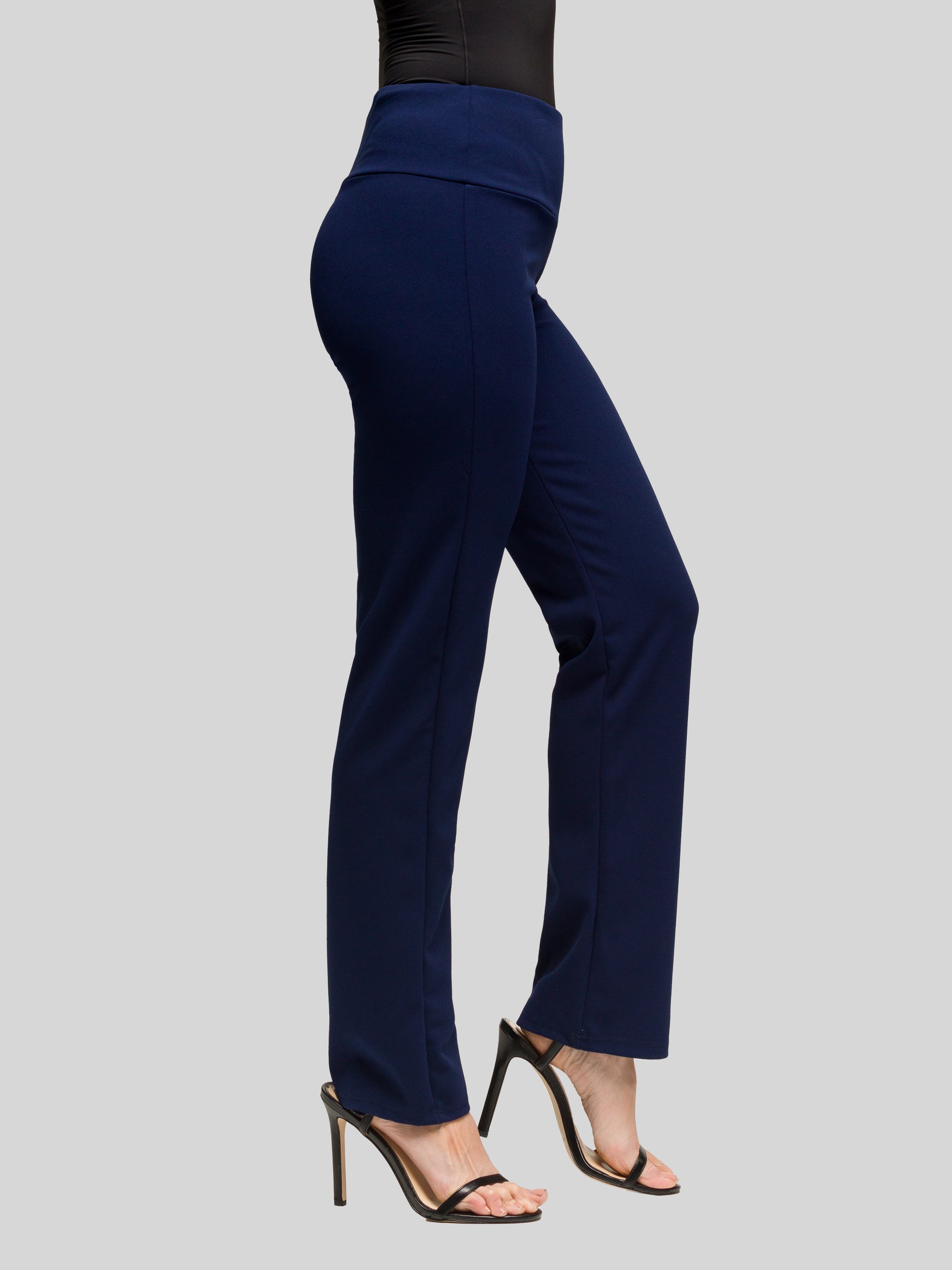 24seven Comfort Apparel Womens Comfortable Stretch High Waist Dress Pants