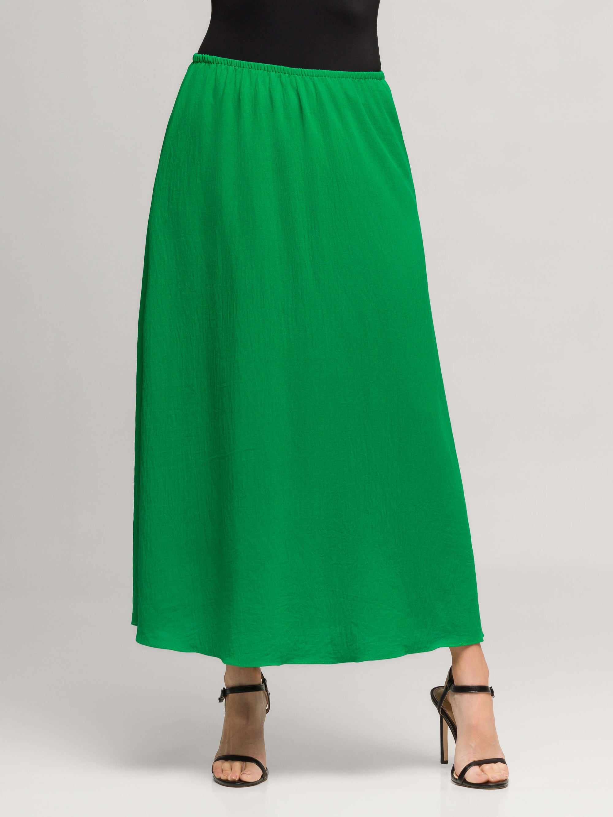 24seven Comfort Apparel Womens Elastic Waist A Line Maxi Skirt