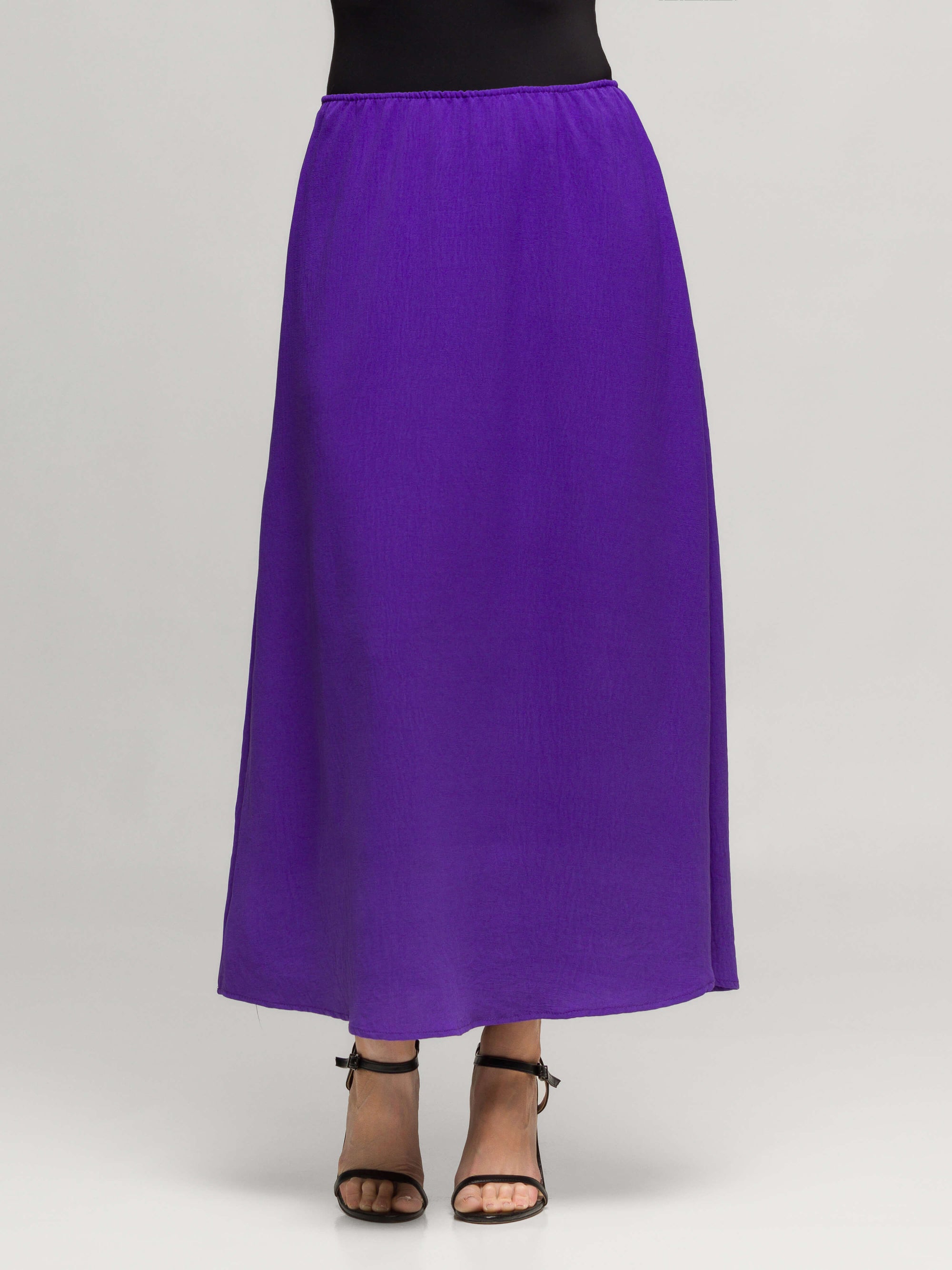 24seven Comfort Apparel Womens Elastic Waist A Line Maxi Skirt
