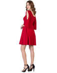 Womens Knee Length Cold Shoulder Dress