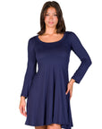 Classic Long Sleeve Flared Mini Dress