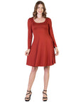 Classic Long Sleeve Flared Mini Dress