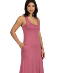 Scoop Neck Sleeveless Maxi Dress with Pockets