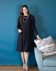 Midi Length Fit N Flare Pocket Dress