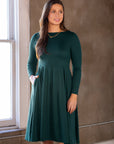 Midi Length Fit N Flare Pocket Dress