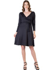 Chic V-Neck Long Sleeve Belted Dress