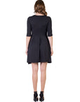 Three Quarter Sleeve Fit and Flare Mini Dress