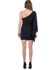 One Shoulder Drape  Bodycon Dress