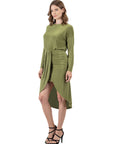 Long Sleeve Dressy Tulip Skirt Knee Length Dress