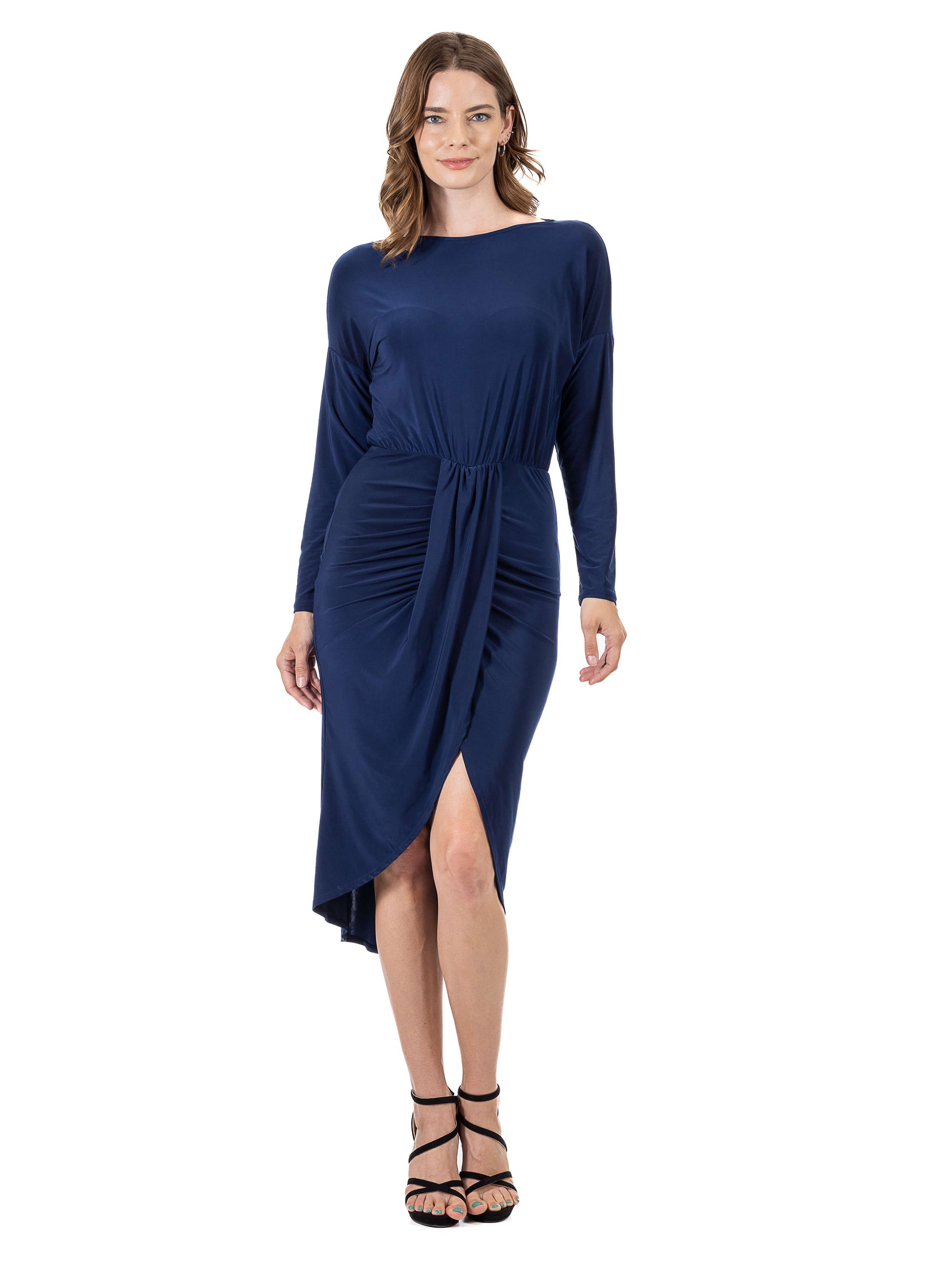 Long Sleeve Dressy Tulip Skirt Knee Length Dress