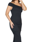 Formal One Shoulder Rouched Mermaid Maxi Dress