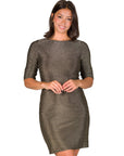 Elbow Length Sleeve Shimmer Bodycon Mini Party Dress