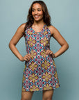 24seven Comfort Apparel Womens Floral Print Sleeveless Knee Length Shift Dress