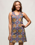 24seven Comfort Apparel Womens Floral Print Sleeveless Knee Length Shift Dress