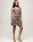 24seven Comfort Apparel Womens Floral Print Sleeveless Knee Length Shift Dress