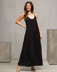 24seven Comfort Apparel Womens Lightweight Spaghetti Strap Pocket Maxi Dress