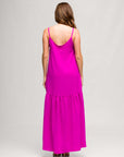24seven Comfort Apparel Womens Lightweight Spaghetti Strap Pocket Maxi Dress