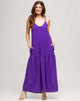 24seven Comfort Apparel Womens Lightweight Spaghetti Strap Pocket Maxi Dress