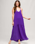 24seven Comfort Apparel Womens Lightweight Spaghetti Strap Pocket Maxi Dress
