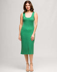 24seven Comfort Apparel Womens Fitted Sleeveless Side Slit Midi Dress