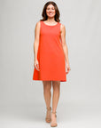 24seven Comfort Apparel Womens Solid Color Sleeveless Mini Shift Dress