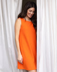 24seven Comfort Apparel Womens Solid Color Sleeveless Mini Shift Dress