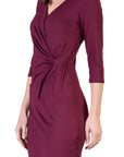 Fitted V-Neck Side Slit Maxi Dress